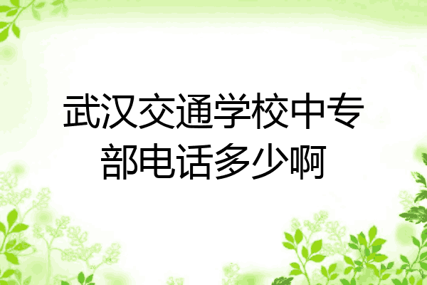 武汉交通学校中专部电话多少啊