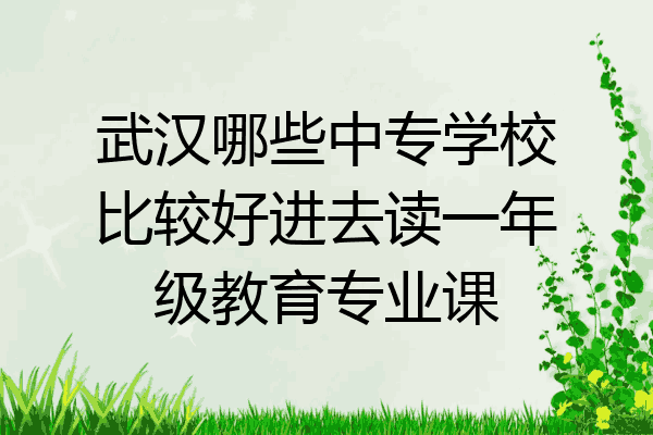 武汉哪些中专学校比较好进去读一年级教育专业课