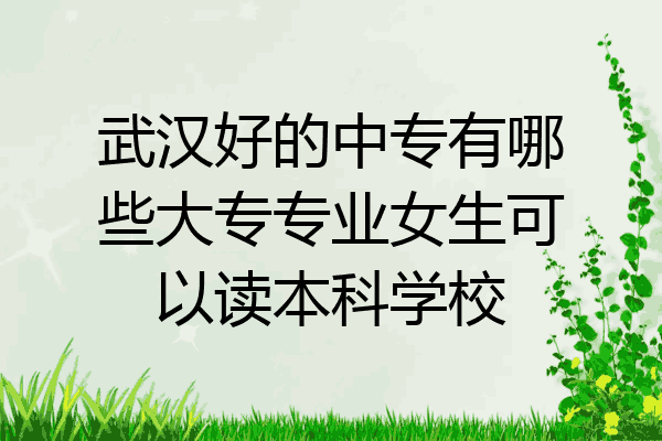 武汉好的中专有哪些大专专业女生可以读本科学校