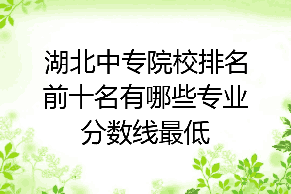 湖北中专院校排名前十名有哪些专业分数线最低