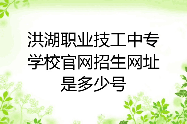 洪湖职业技工中专学校官网招生网址是多少号