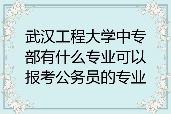 武汉工程大学中专部有什么专业可以报考公务员的专业