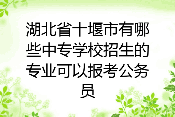 湖北省十堰市有哪些中专学校招生的专业可以报考公务员