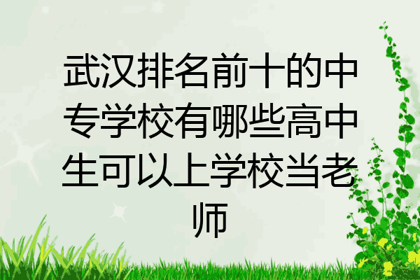 武汉排名前十的中专学校有哪些高中生可以上学校当老师