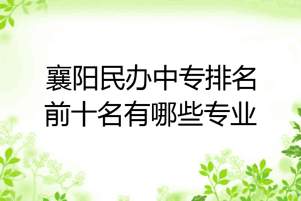 襄阳民办中专排名前十名有哪些专业