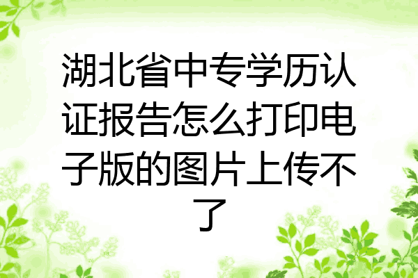 湖北省中专学历认证报告怎么打印电子版的图片上传不了