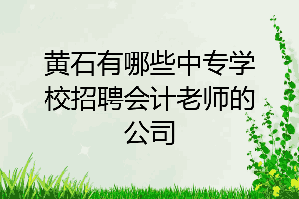 黄石有哪些中专学校招聘会计老师的公司