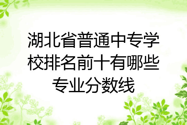 湖北省普通中专学校排名前十有哪些专业分数线