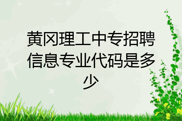 黄冈理工中专招聘信息专业代码是多少