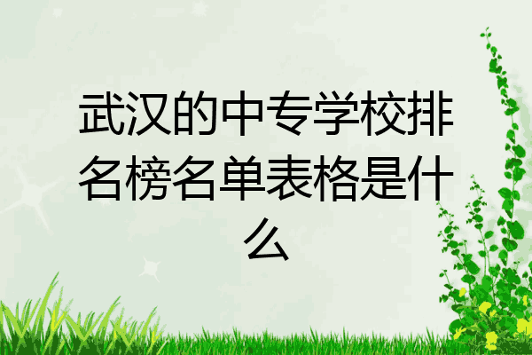武汉的中专学校排名榜名单表格是什么