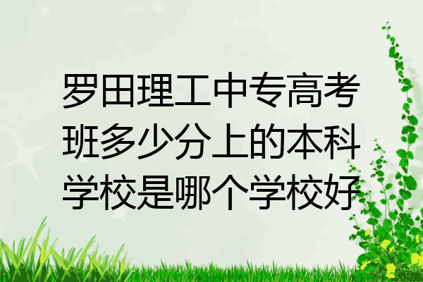 罗田理工中专高考班多少分上的本科学校是哪个学校好