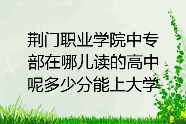 荆门职业学院中专部在哪儿读的高中呢多少分能上大学