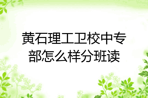 黄石理工卫校中专部怎么样分班读