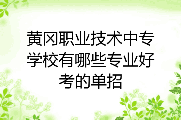 黄冈职业技术中专学校有哪些专业好考的单招