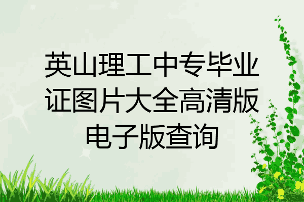 英山理工中专毕业证图片大全高清版电子版查询