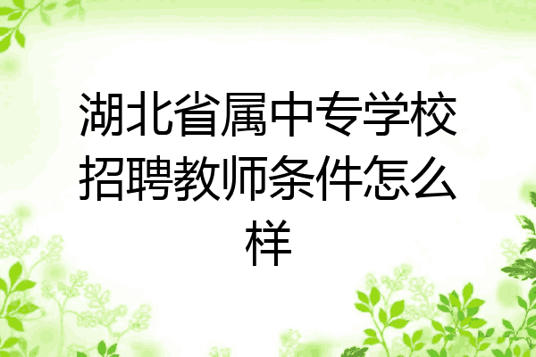 湖北省属中专学校招聘教师条件怎么样