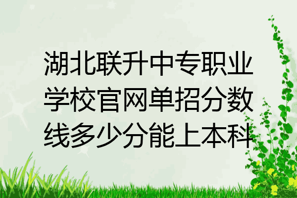 湖北联升中专职业学校官网单招分数线多少分能上本科