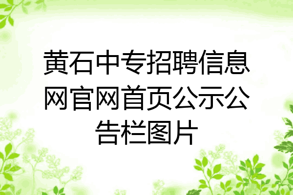 黄石中专招聘信息网官网首页公示公告栏图片