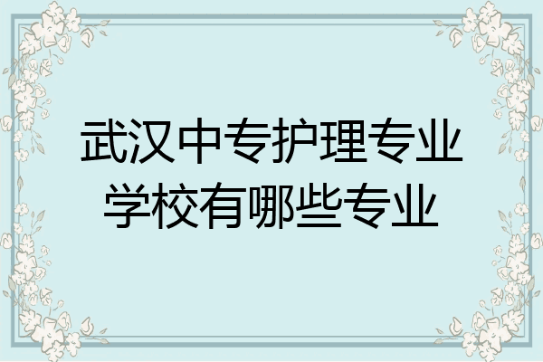 武汉中专护理专业学校有哪些专业