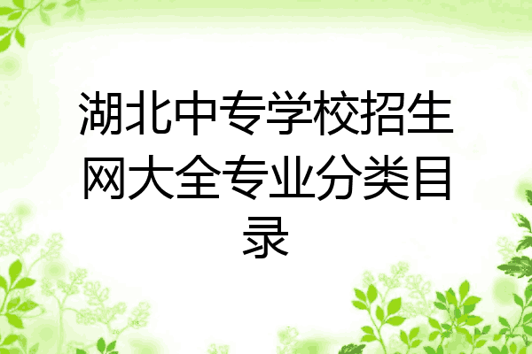 湖北中专学校招生网大全专业分类目录