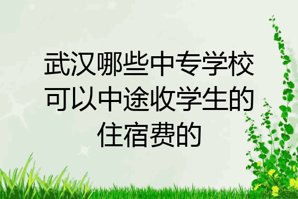 武汉哪些中专学校可以中途收学生的住宿费的