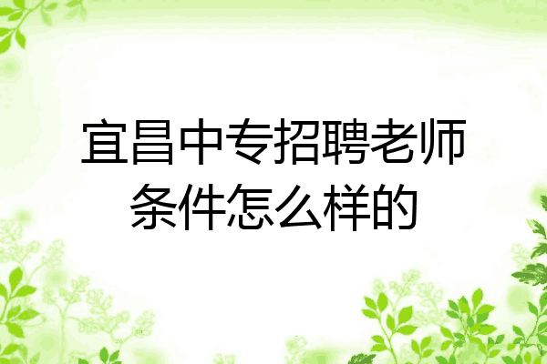 宜昌中专招聘老师条件怎么样的