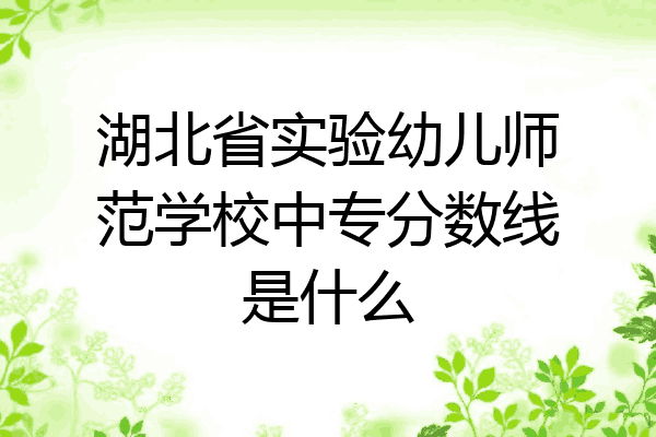 湖北省实验幼儿师范学校中专分数线是什么