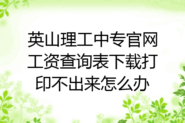 英山理工中专官网工资查询表下载打印不出来怎么办