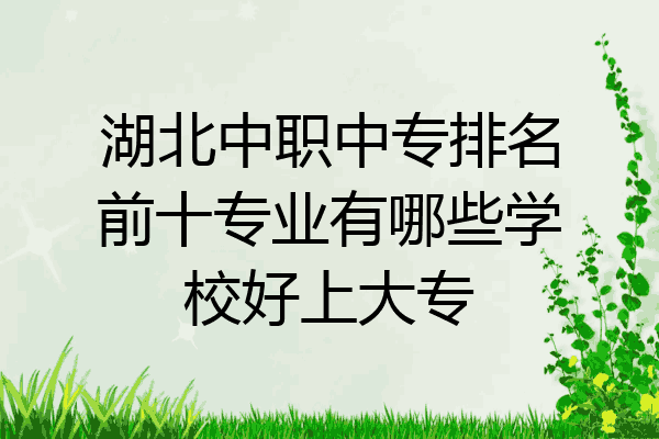 湖北中职中专排名前十专业有哪些学校好上大专
