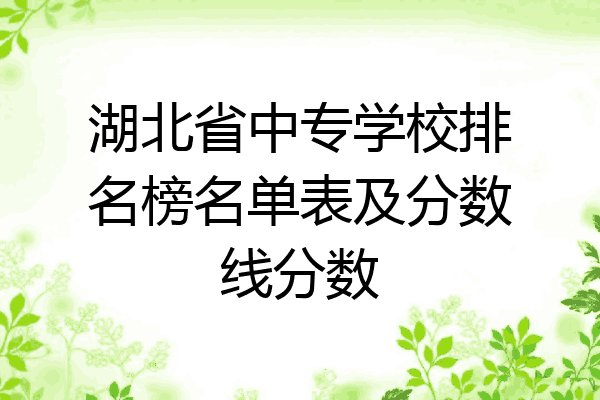 湖北省中专学校排名榜名单表及分数线分数
