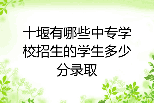十堰有哪些中专学校招生的学生多少分录取