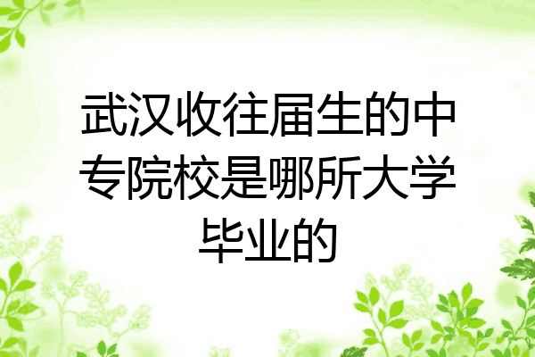 武汉收往届生的中专院校是哪所大学毕业的