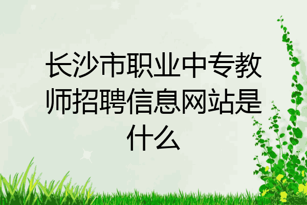 长沙市职业中专教师招聘信息网站是什么
