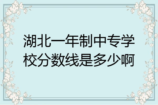 湖北一年制中专学校分数线是多少啊