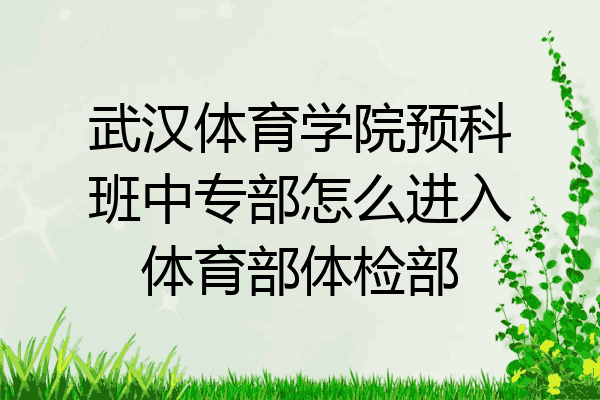 武汉体育学院预科班中专部怎么进入体育部体检部
