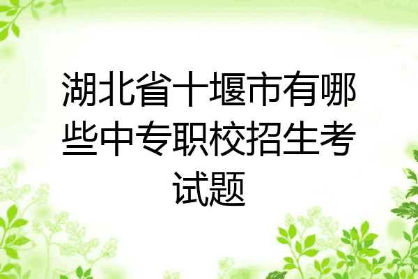 湖北省十堰市有哪些中专职校招生考试题