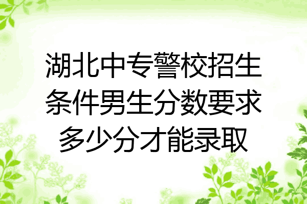 湖北中专警校招生条件男生分数要求多少分才能录取