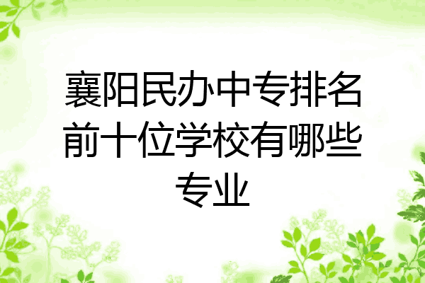 襄阳民办中专排名前十位学校有哪些专业