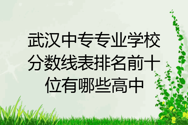武汉中专专业学校分数线表排名前十位有哪些高中
