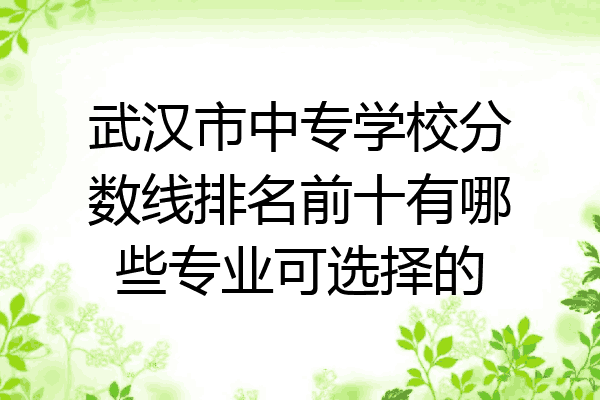 武汉市中专学校分数线排名前十有哪些专业可选择的