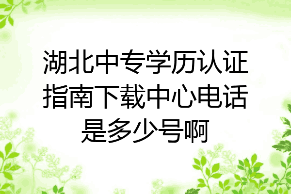 湖北中专学历认证指南下载中心电话是多少号啊