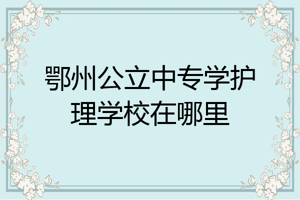 鄂州公立中专学护理学校在哪里