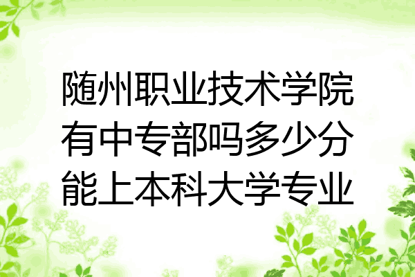 随州职业技术学院有中专部吗多少分能上本科大学专业