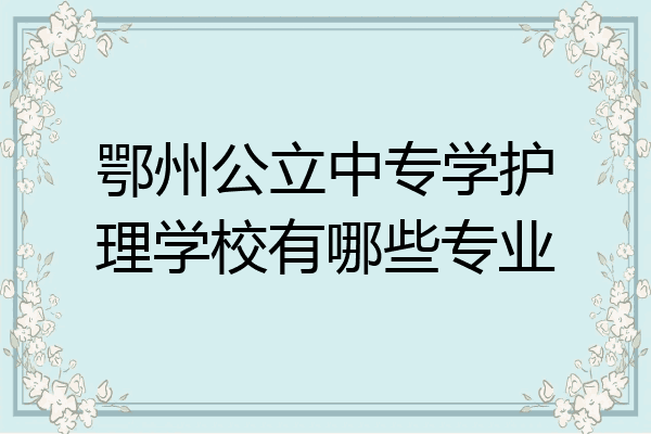 鄂州公立中专学护理学校有哪些专业