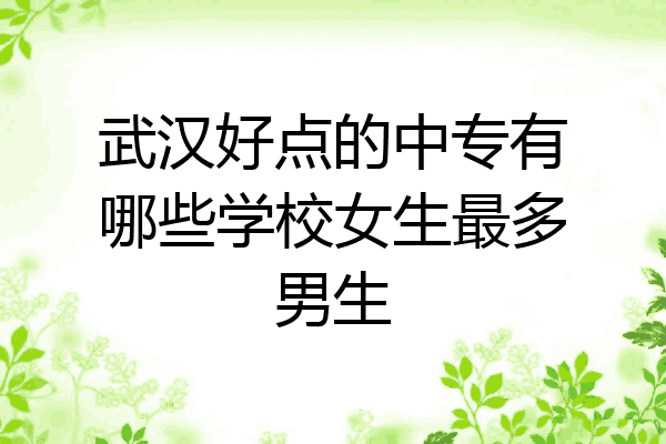 武汉好点的中专有哪些学校女生最多男生