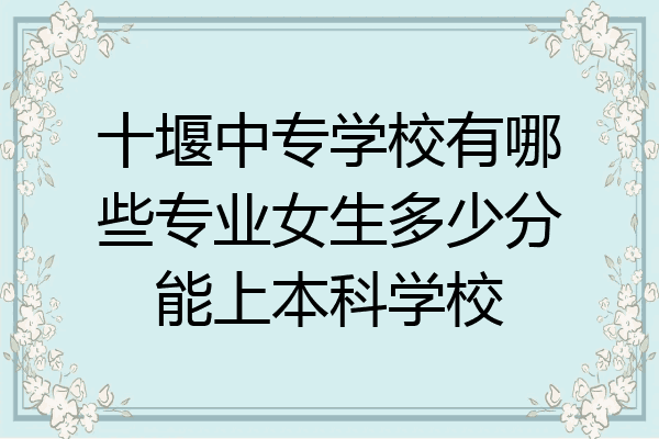 十堰中专学校有哪些专业女生多少分能上本科学校