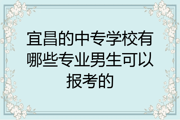 宜昌的中专学校有哪些专业男生可以报考的