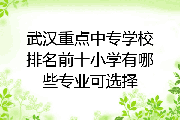 武汉重点中专学校排名前十小学有哪些专业可选择