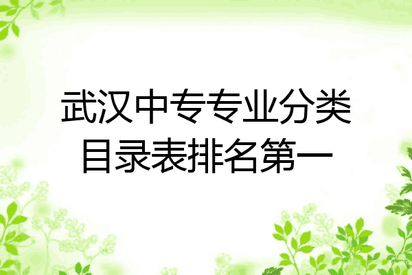 武汉中专专业分类目录表排名第一