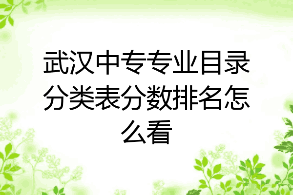 武汉中专专业目录分类表分数排名怎么看